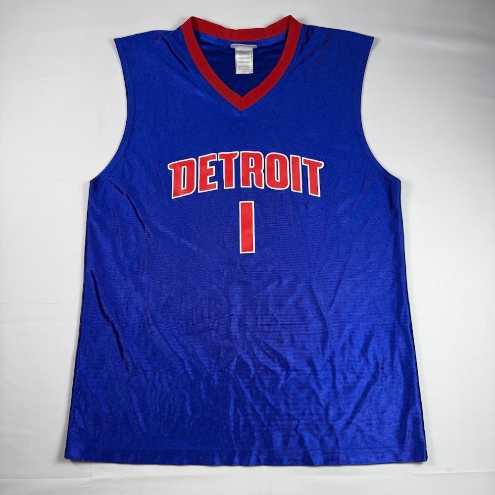 NBA Detroit Pistons Chauncey Billups 1 Jersey Tank Top Blue Red Mens Large VTG